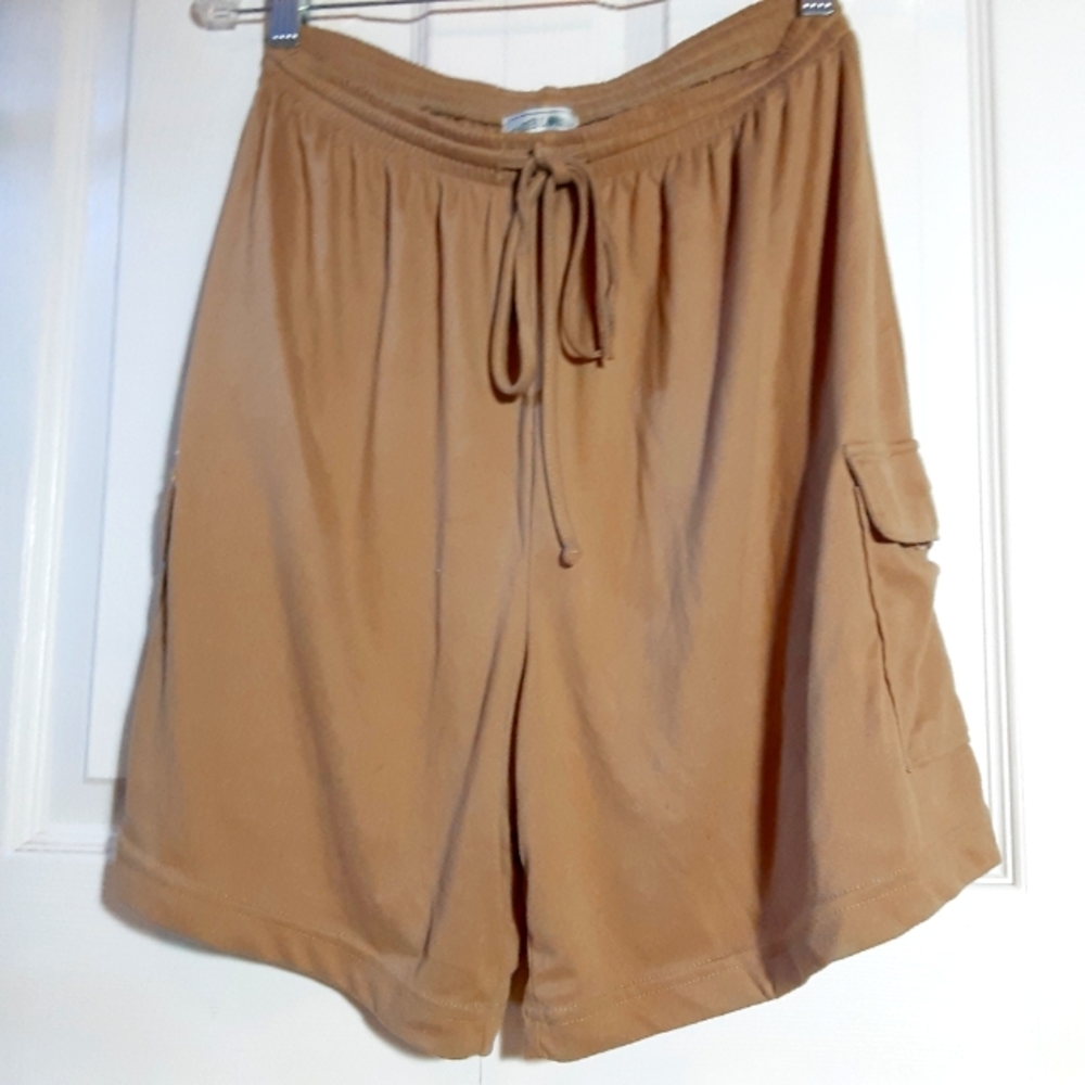 FRAZIER LAWRENCE beige drawstring cargo shorts, Womens Size Large Vintage
